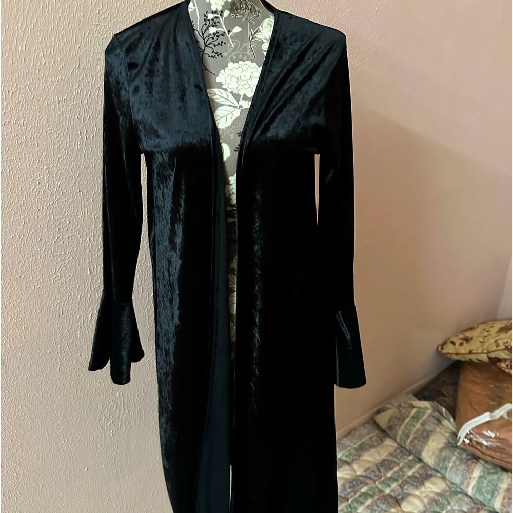 Long crushed velvet cover up